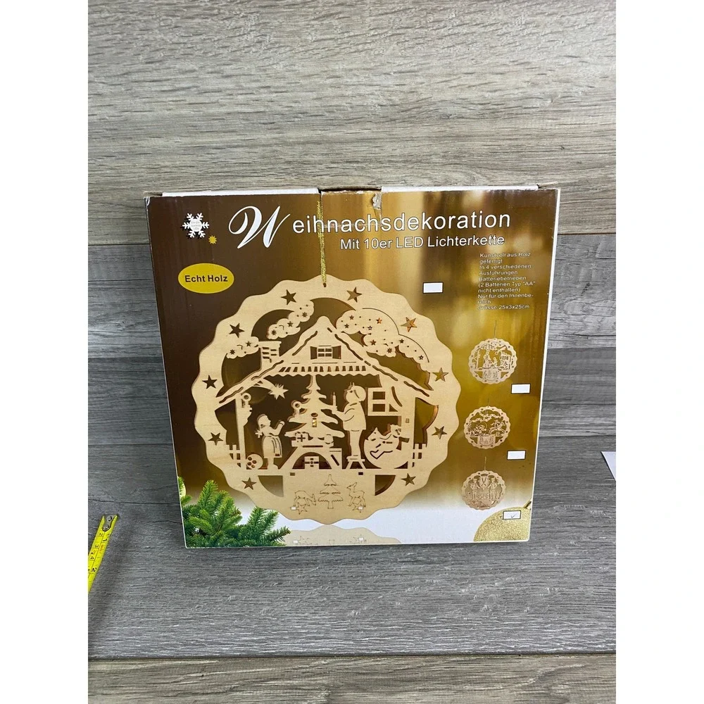 German Wood LED Christmas Decoration Soldiers‎ Miner 10 Inch